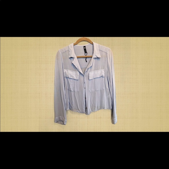 Zara baby blue blouse - Picture 1 of 2